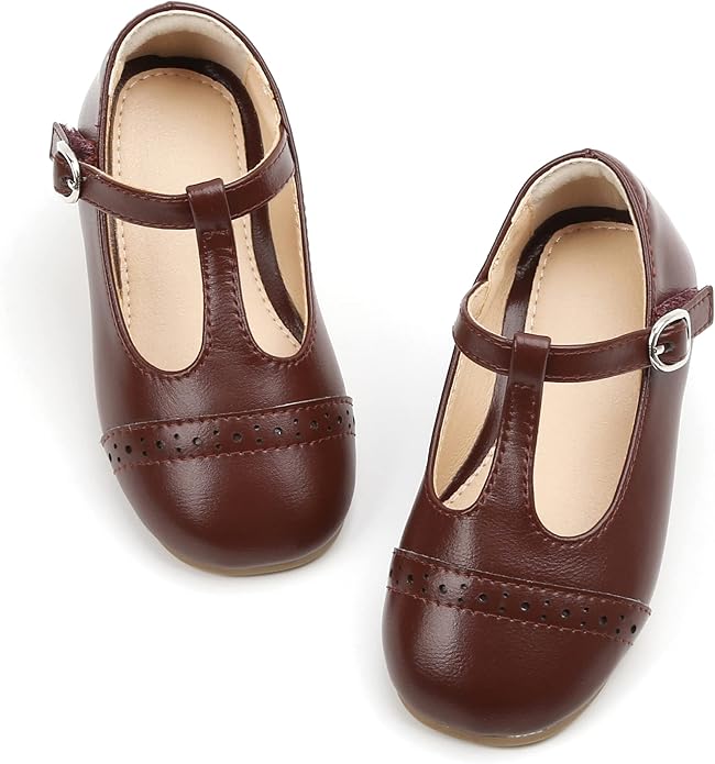 Girl's T-Strap Flats Toddler/Little Kid Ballet Mary Jane Party Dress Shoes